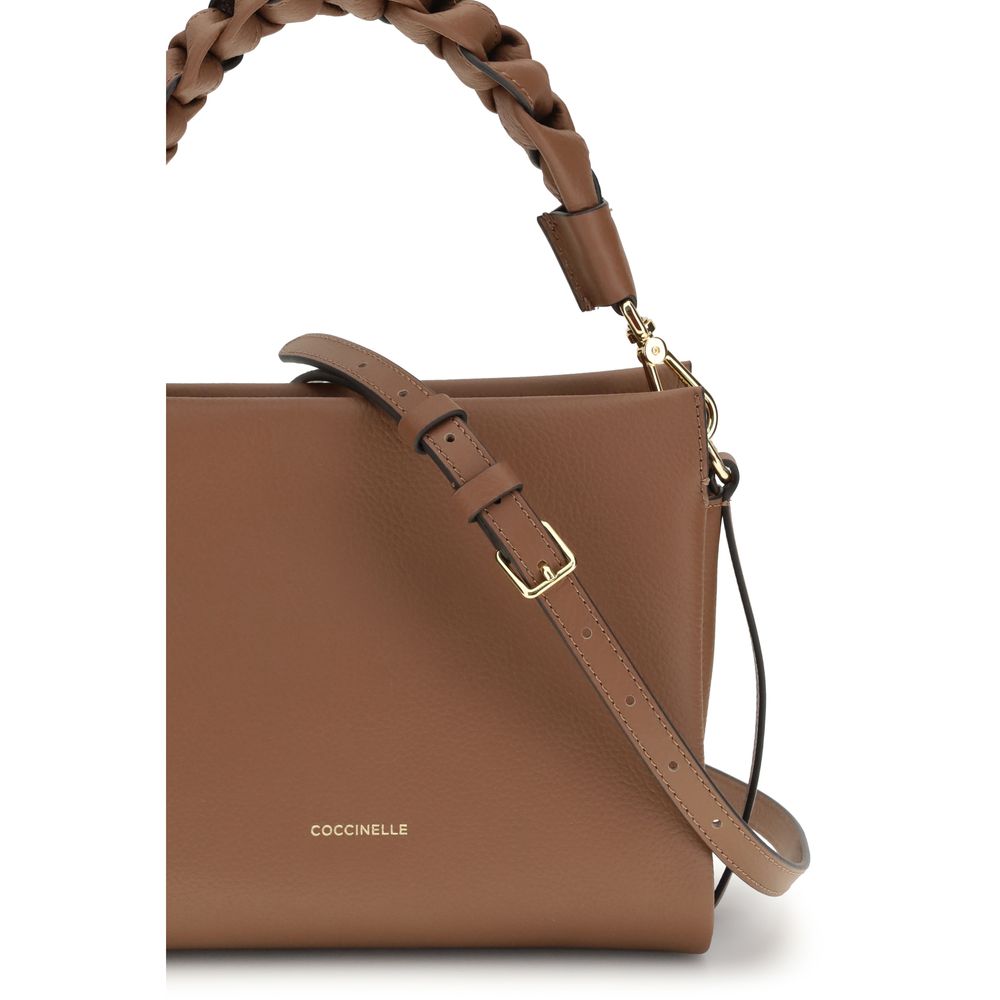 Beige Calf Leather Bos Taurus Shoulder Bag