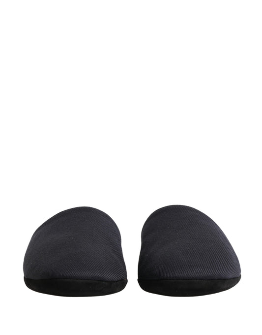 Dark Navy Wool Cotton Red Chevron Slippers Shoes