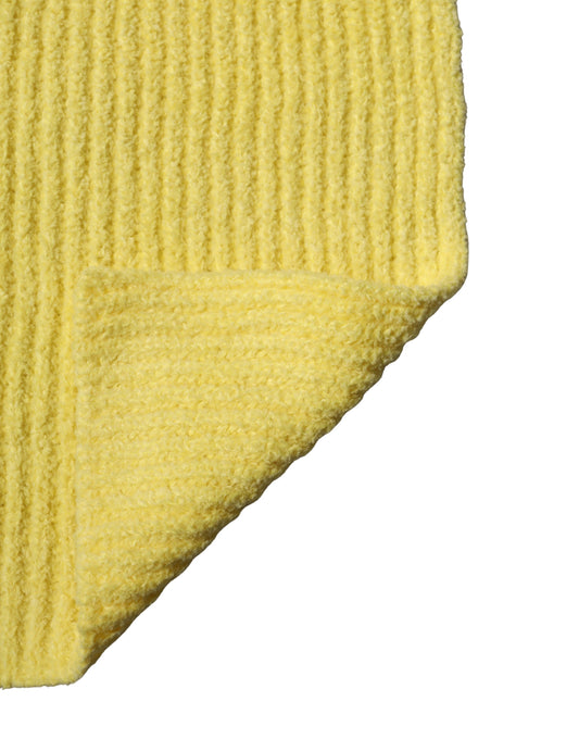 Yellow Cotton Knitted Neck Foulard 270cm x 31cm Men Scarf