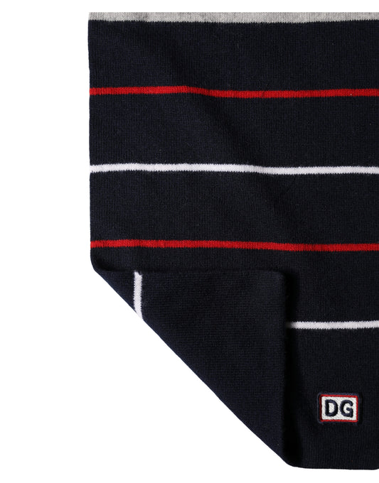 Multicolor Stripes Shawl Neck Wrap 119cm x 20cm Scarf