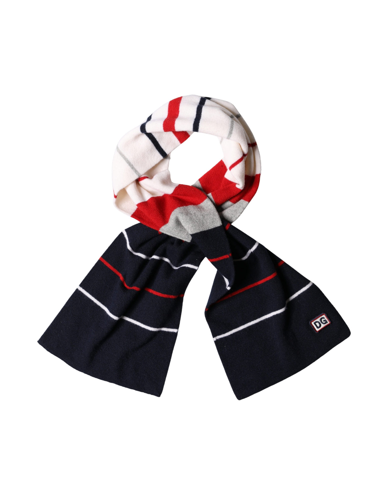 Multicolor Stripes Shawl Neck Wrap 119cm x 20cm Scarf