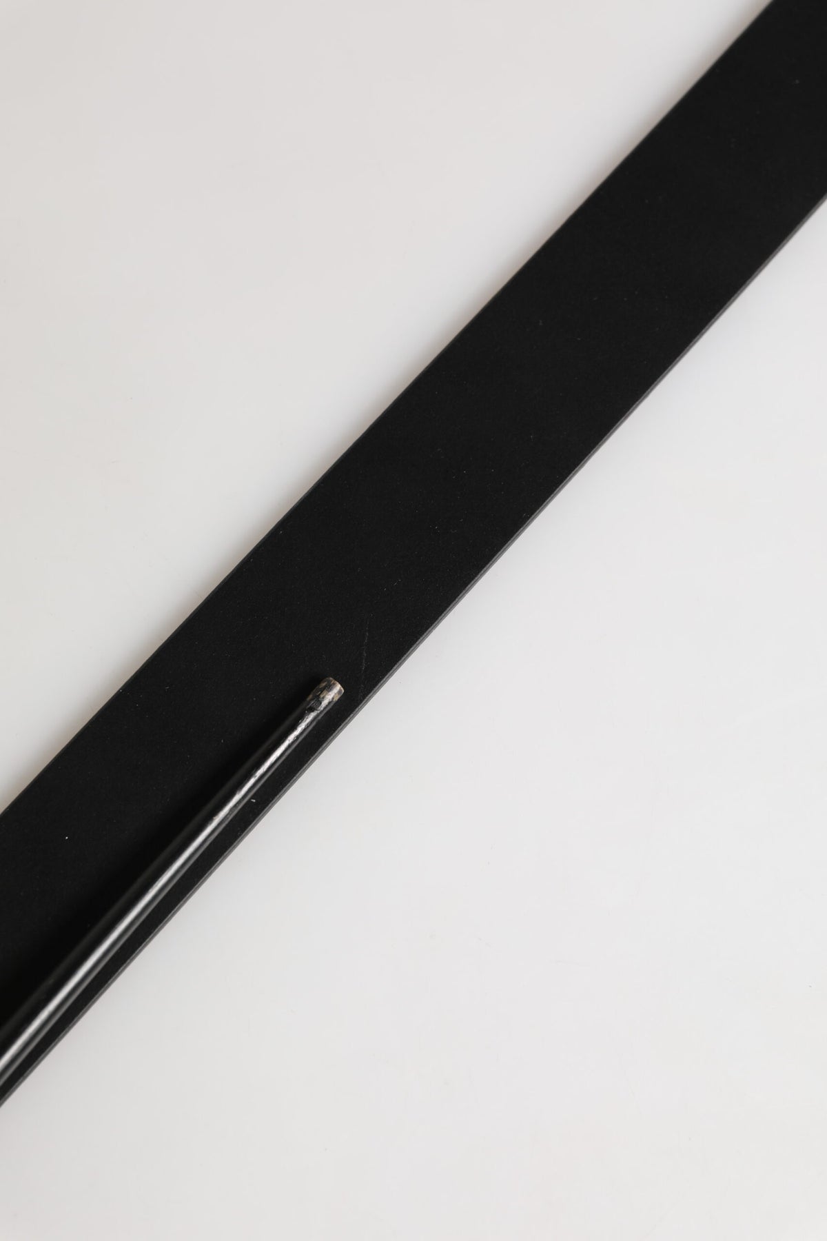 Black Calf Leather Gold Metal Buckle Belt
