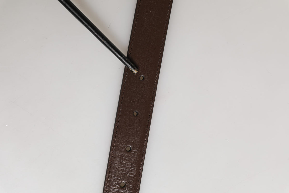 Belt Men Brown Classic Leather Metal Buckle Belt