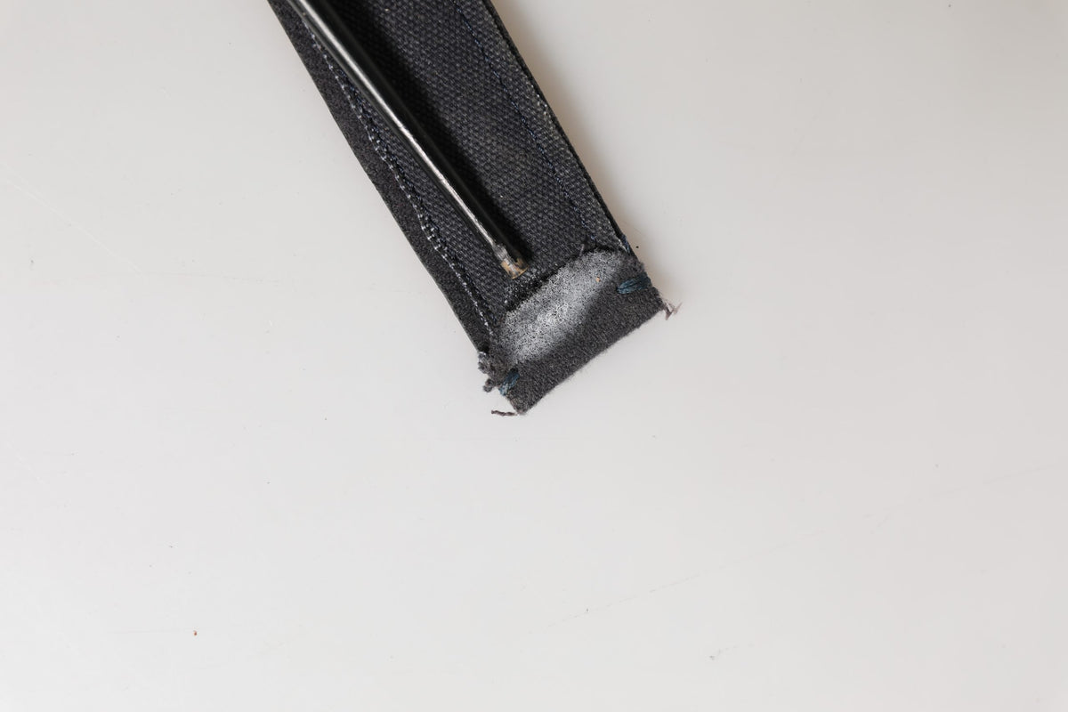 Black Wool Cotton Logo Metal Buckle Belt