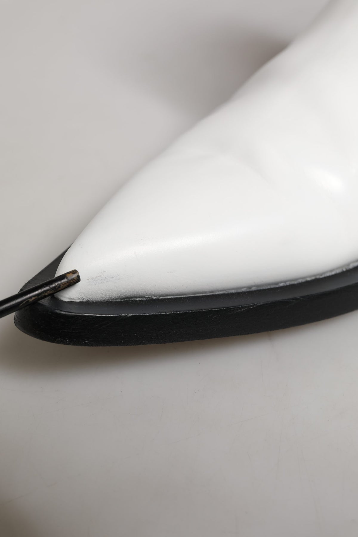 White Leather Chelsea SlipOn Ankle Boots Shoes