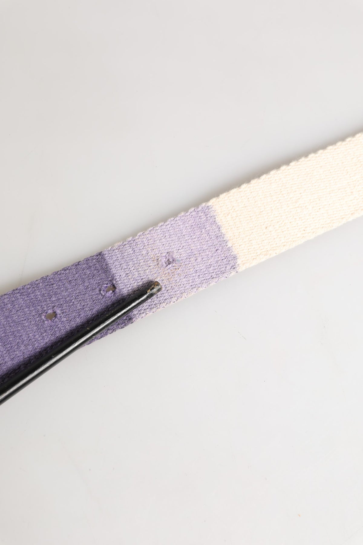 Men Purple Canvas Silver Metal Buckle Belt