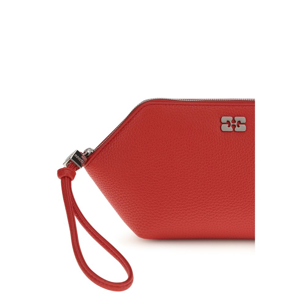Red Recycled Leather Clutch Bag