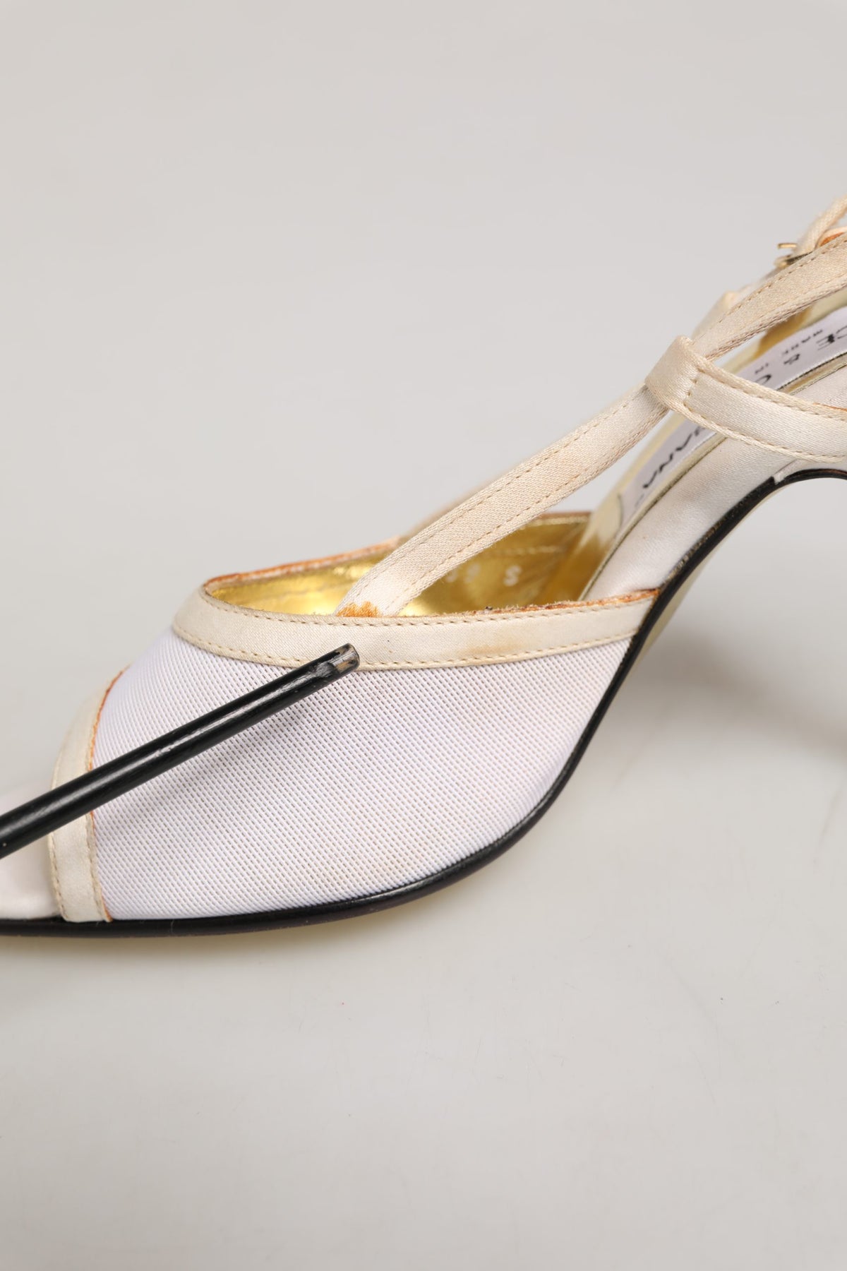 White Satin Slingback Heels Pumps Shoes
