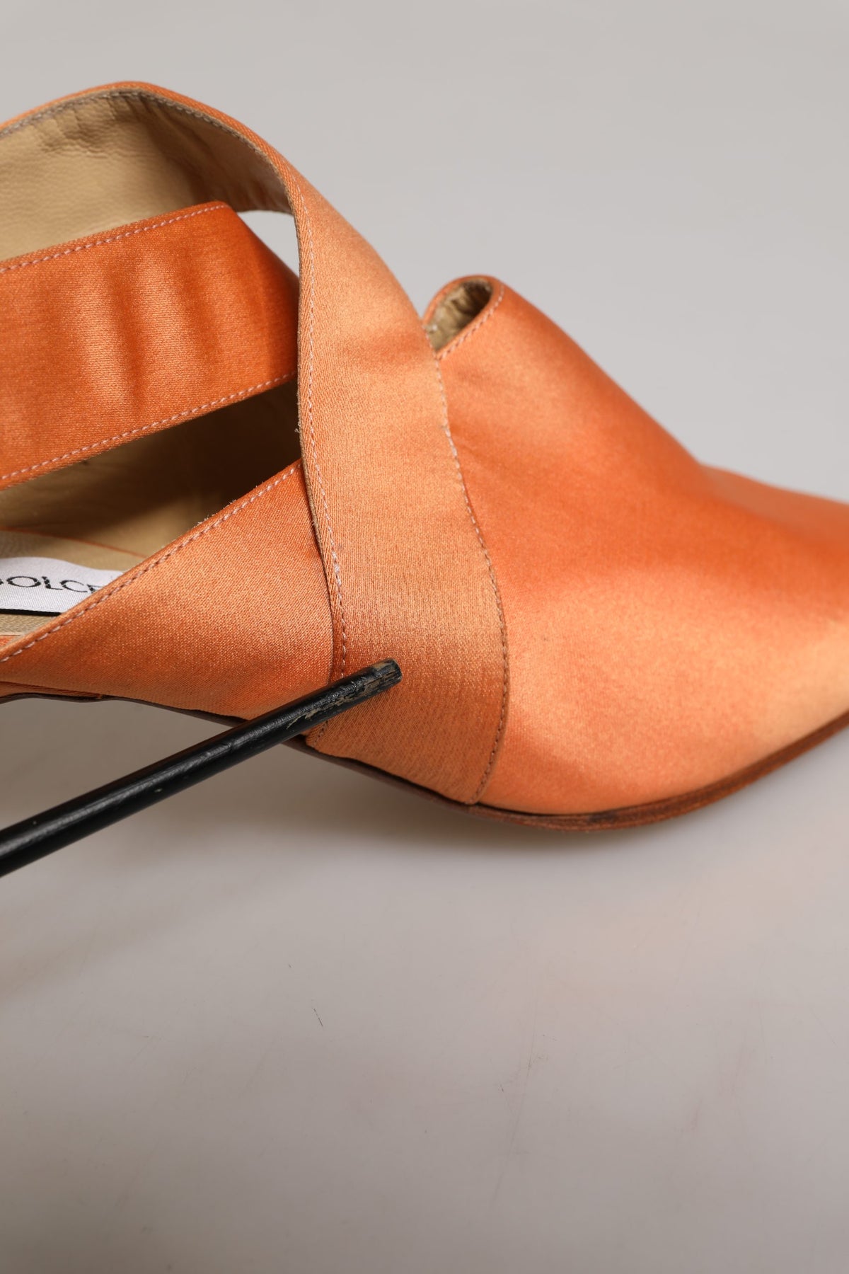Orange Satin Sandals Shoes