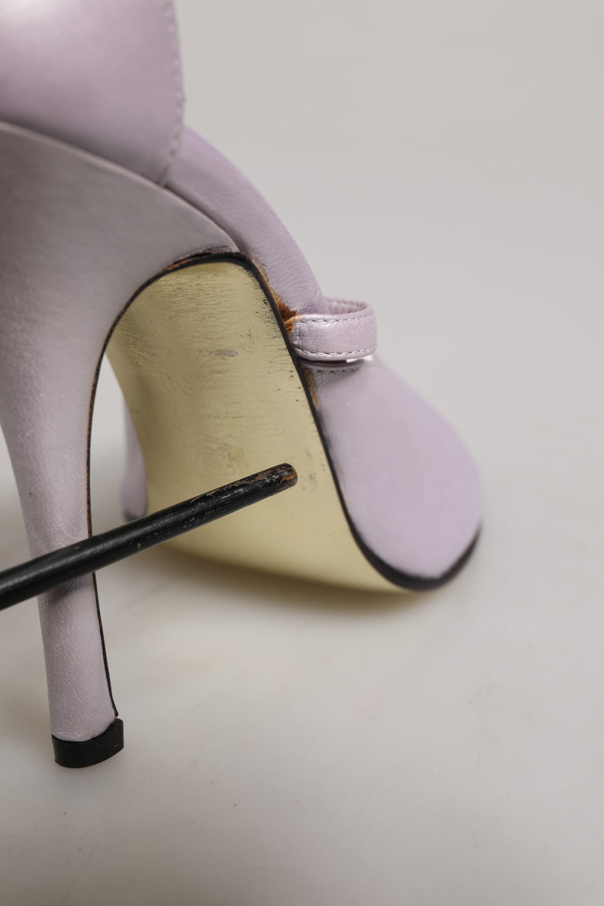 Purple Leather Open Toe Heels Pumps Shoes