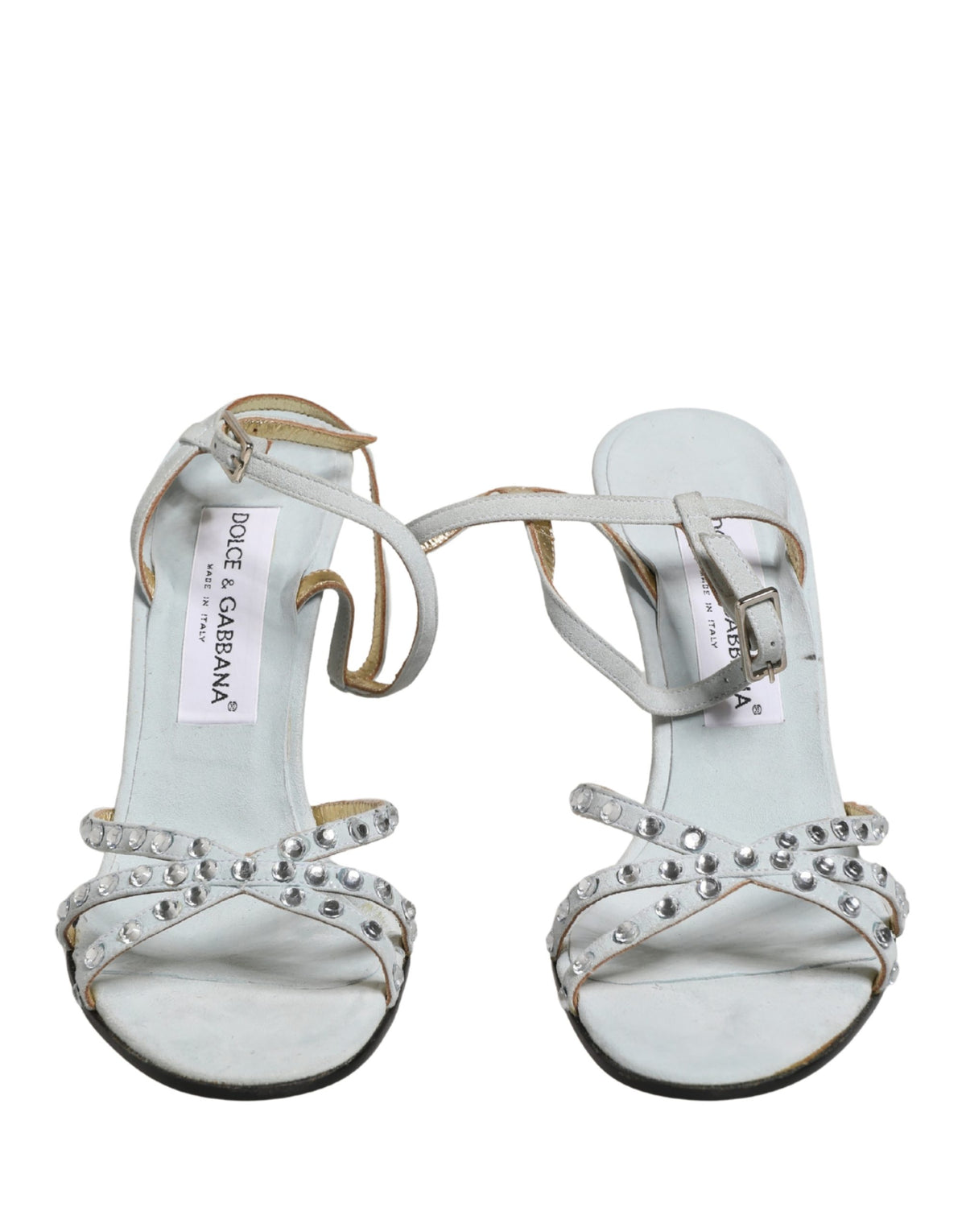White Rhinestone High Heeled Sandals Shoes