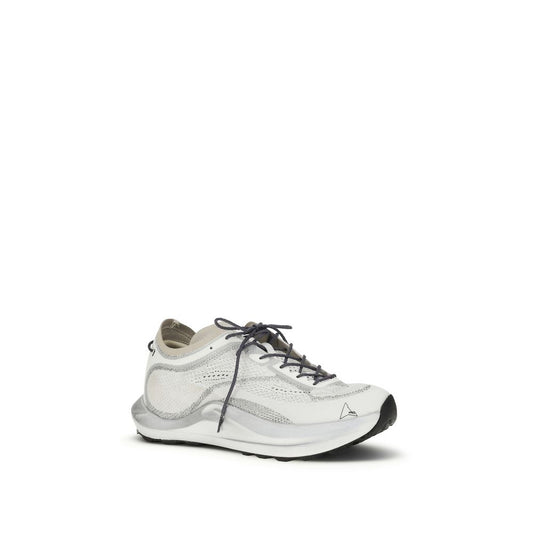 White Fabric Athletic Sneakers
