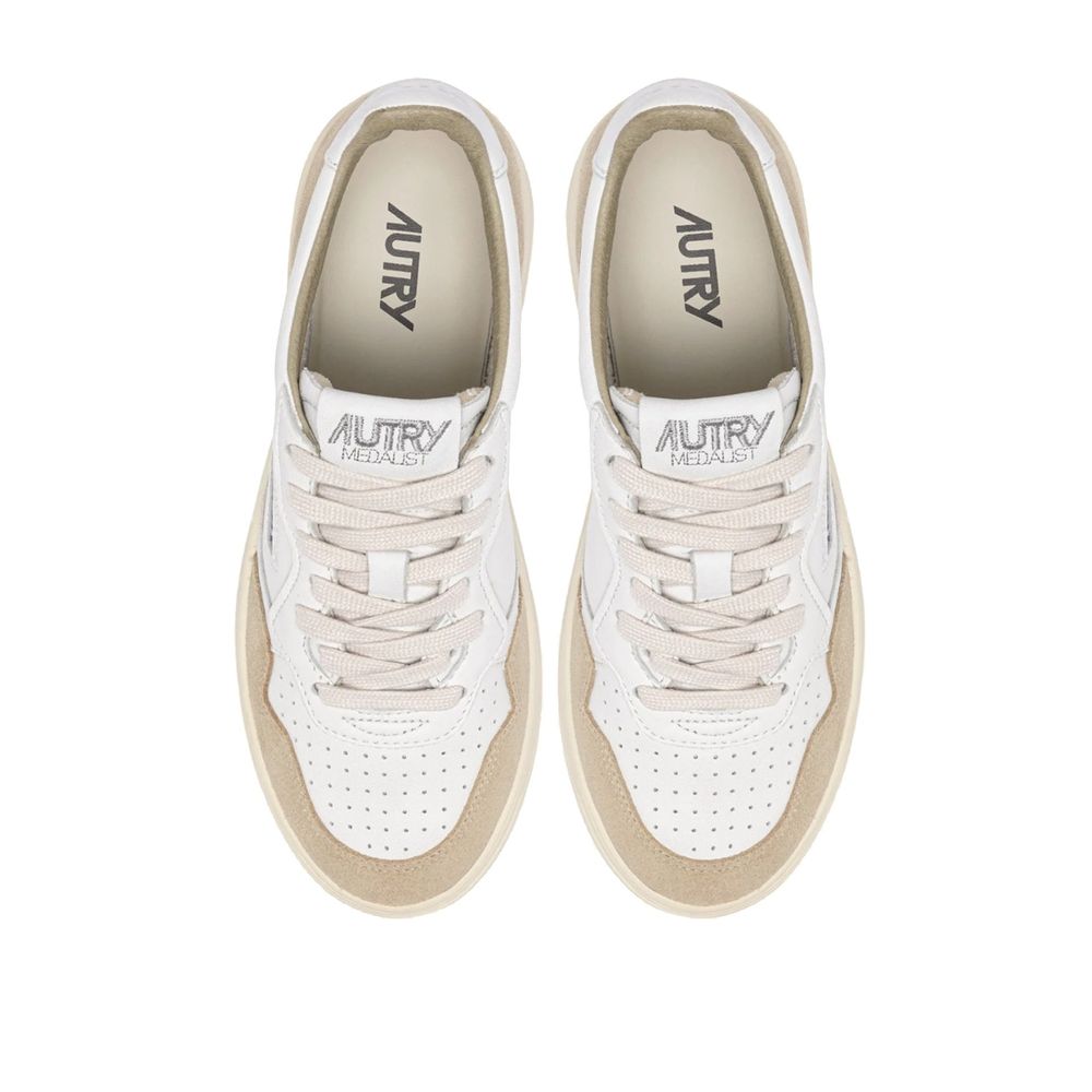 White Goatskin Athletic Sneakers