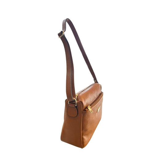 Brown Leather Women Crossbody Bag