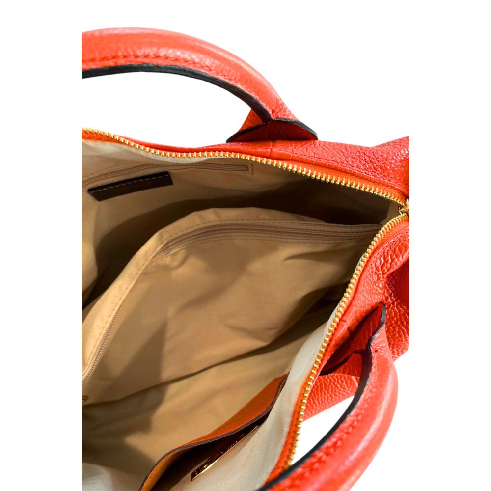 Orange Leather Women Handbag