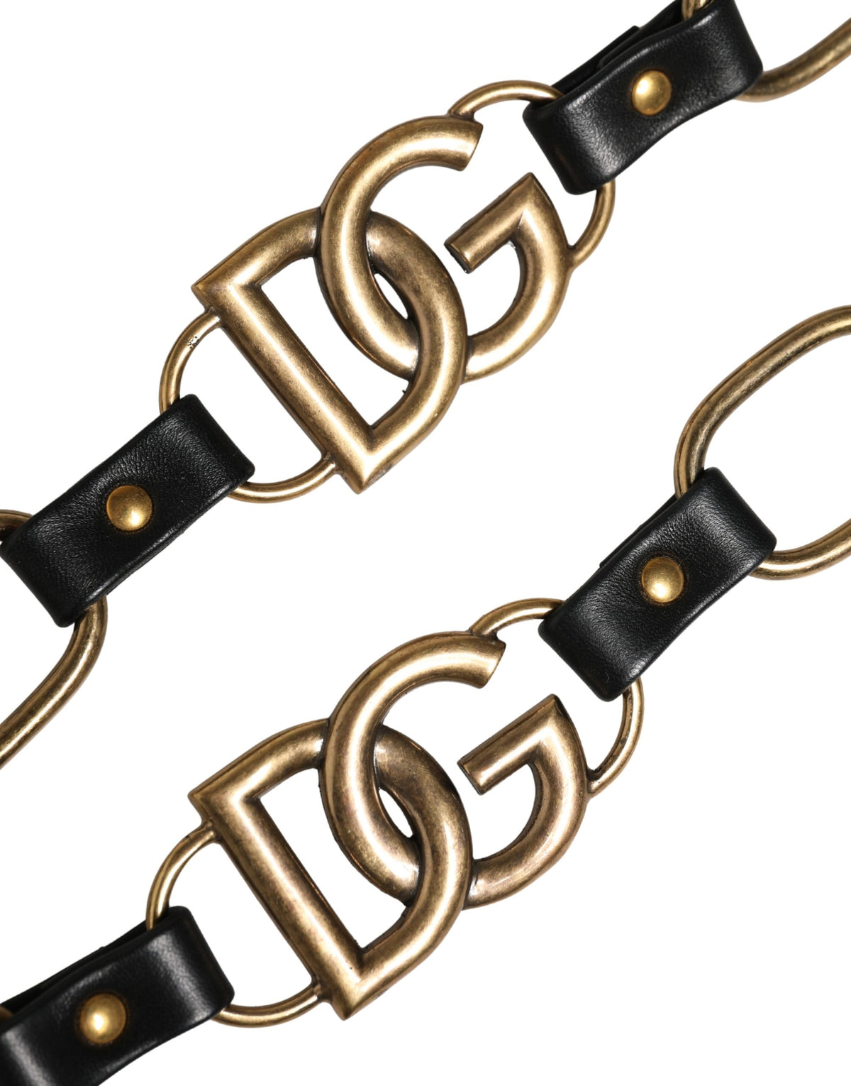 Black Leather Gold Chain Bag Accessory Shoulder Strap