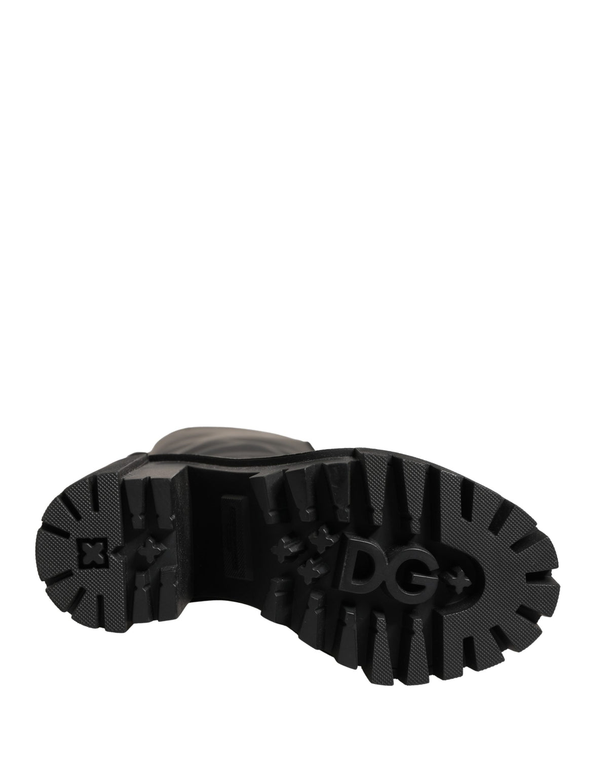 Black Rubberised Leather High Boots Shoes