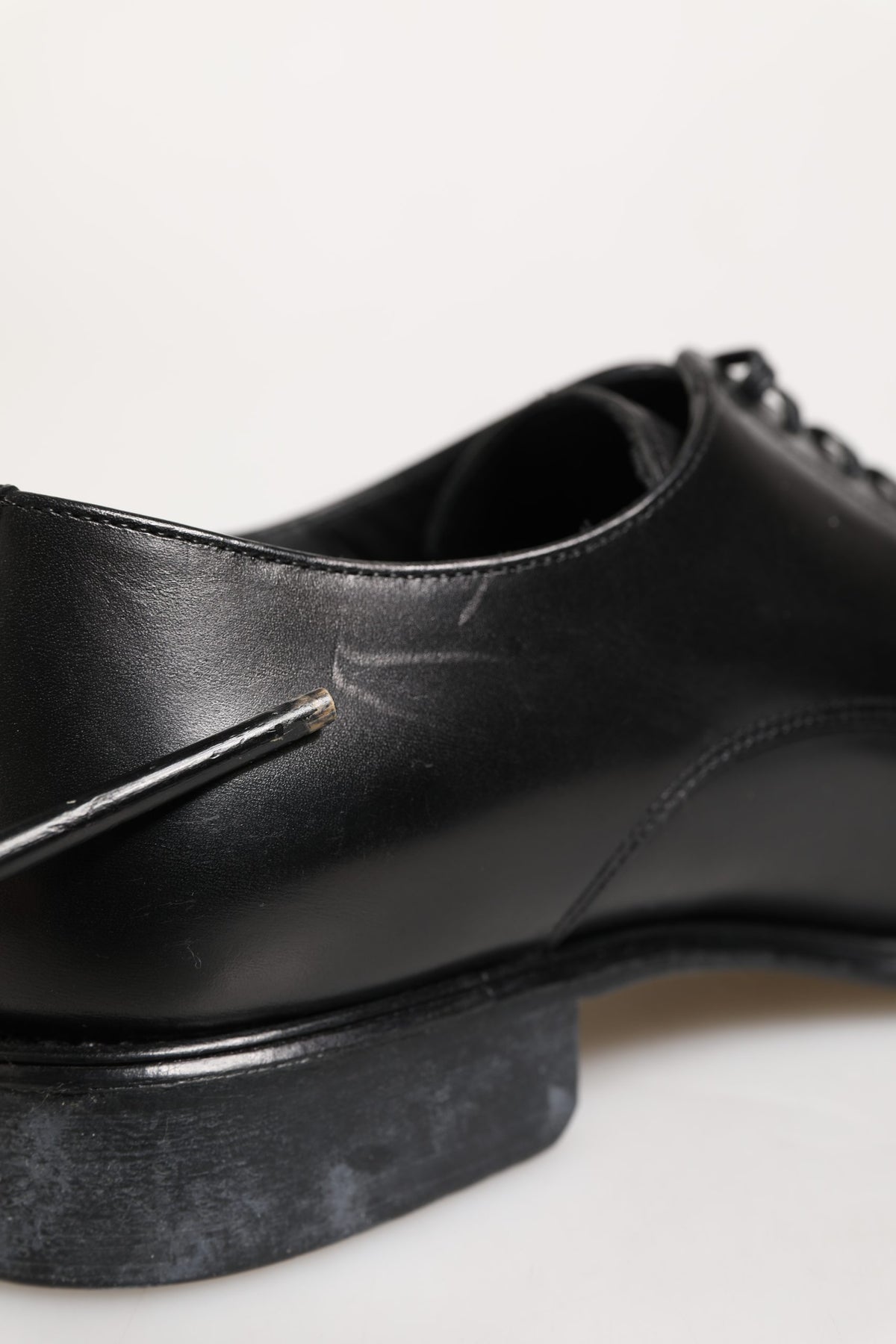 Black Calfskin Leather Derby Men Dress Shoes