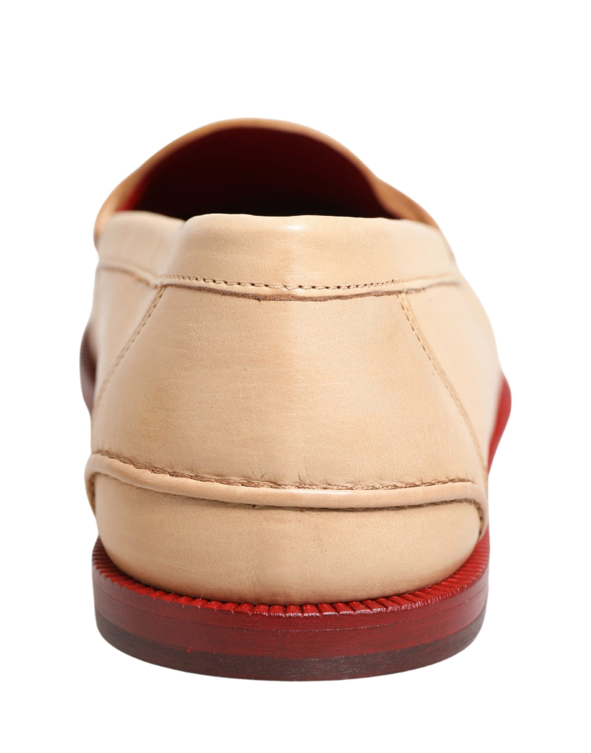 Beige Tassel Leather Men Slip On Loafers Shoes