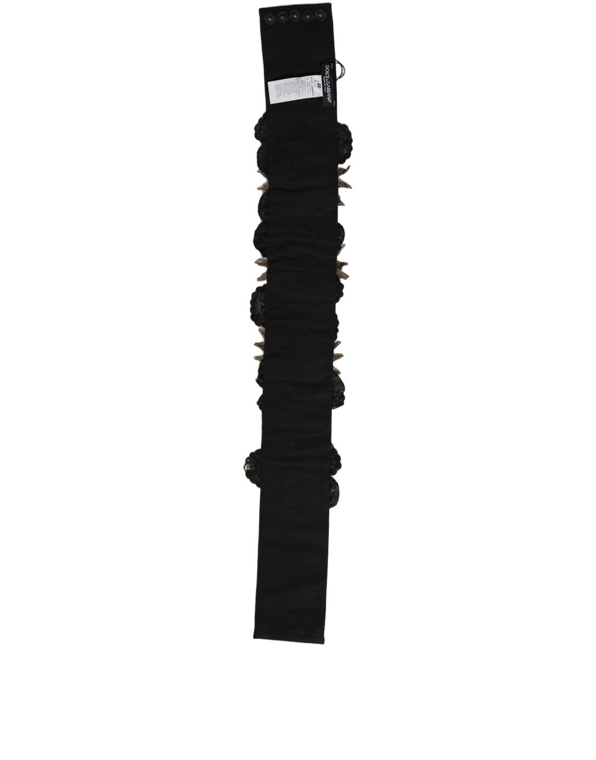 Black Gold Tone Crystal Brass Flower Brooches Belt