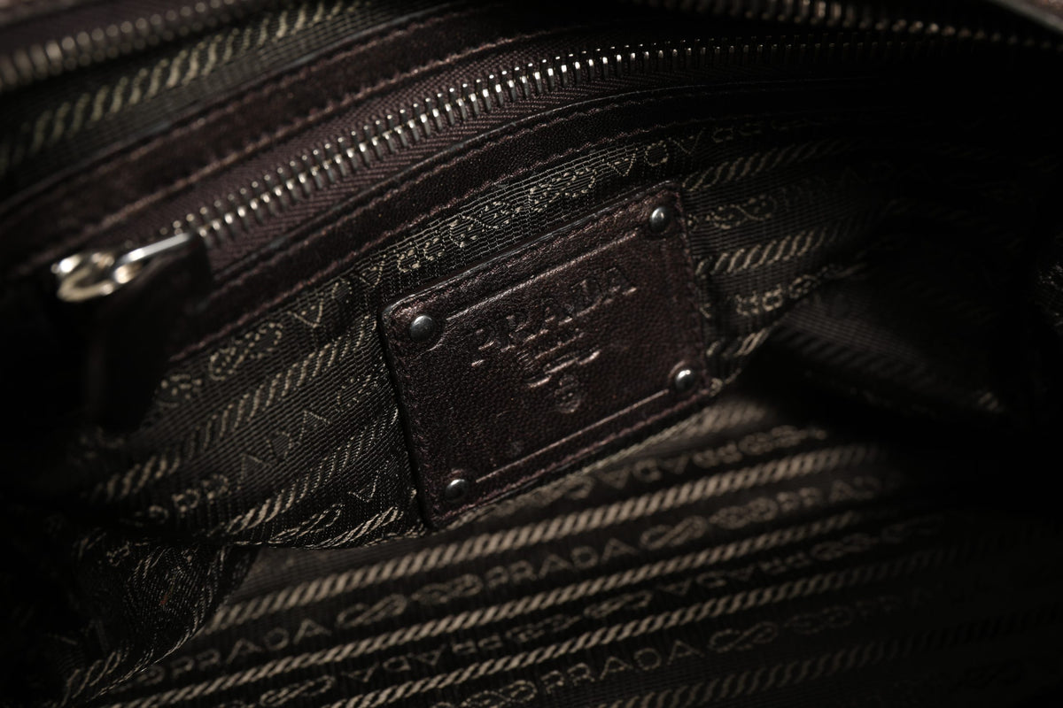 Metallic Nappa Leather Ruffle Shoulder Bag