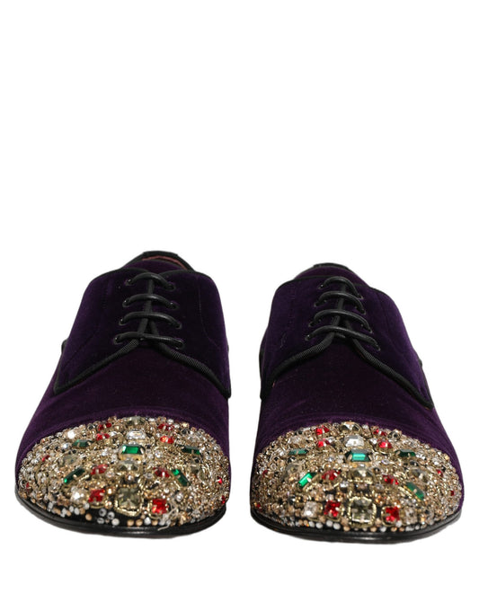 Violet Suede Embellished Derby Dress Shoes