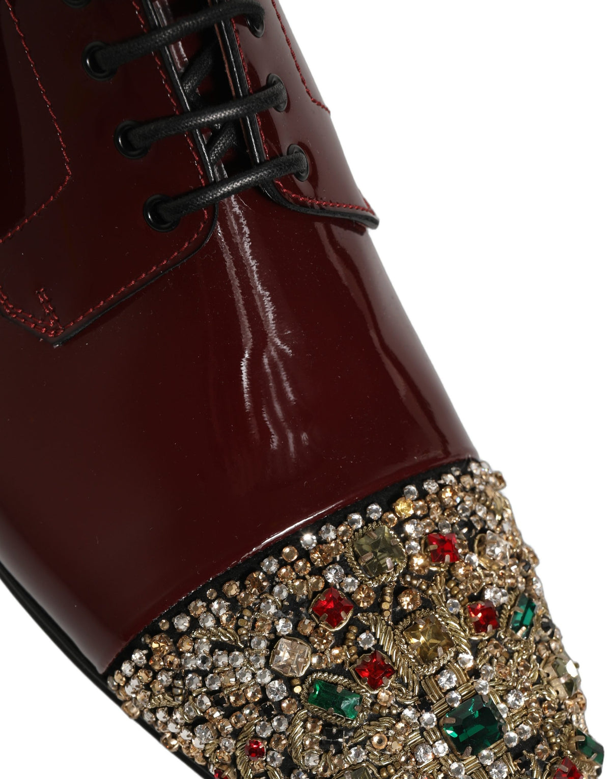 Maroon Embellished Derby Dress Formal Shoes