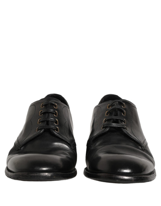 Black Leather Lace Up Derby Dress Formal Shoes