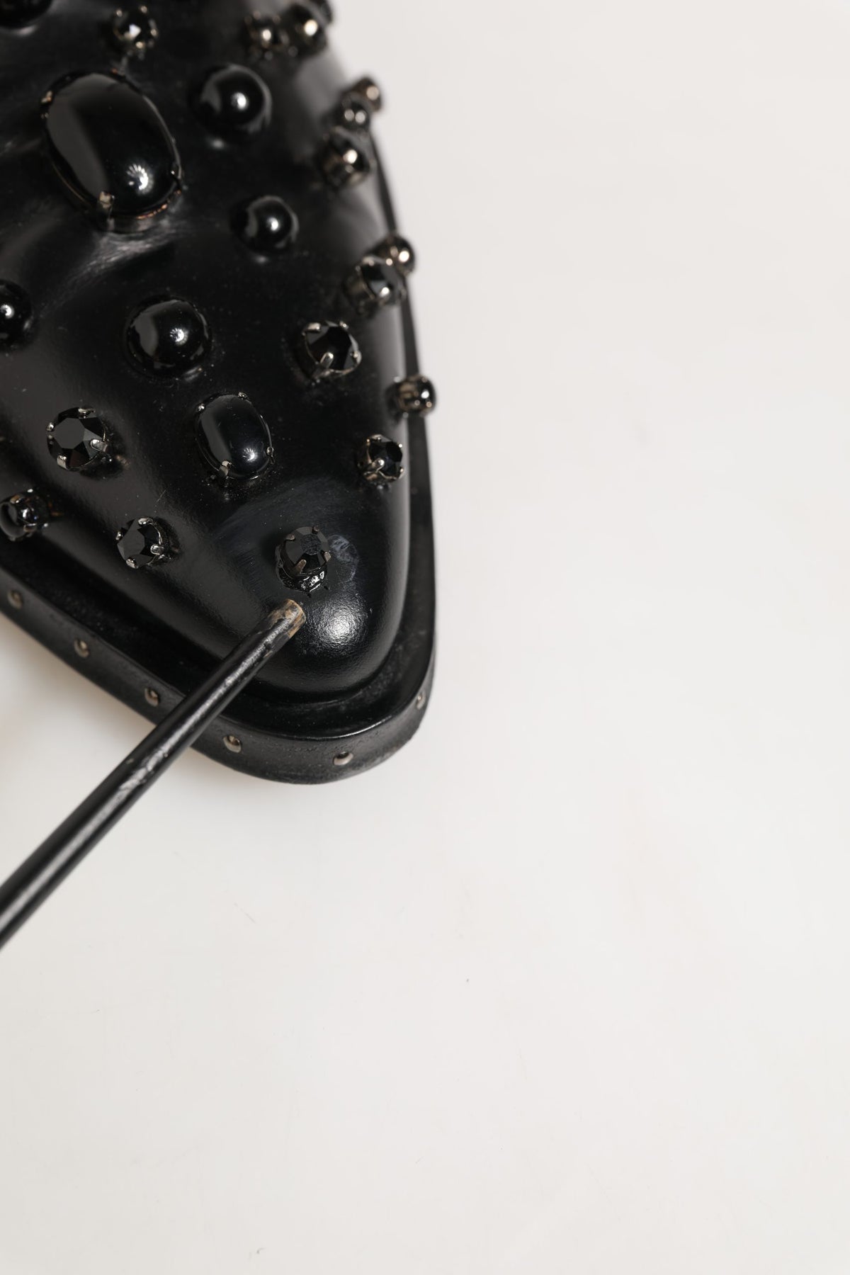 Black Leather Studded Men Formal Derby Shoes