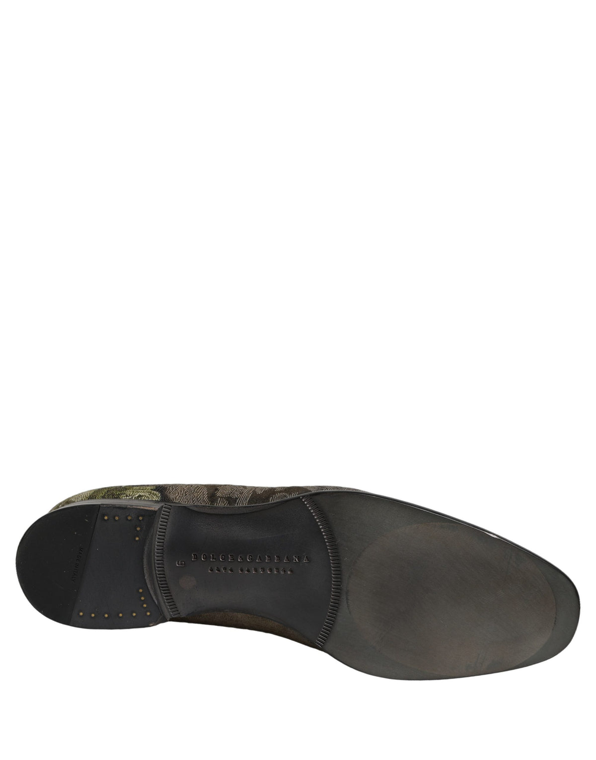 Brown Baroque Print Slip On Loafers Shoes