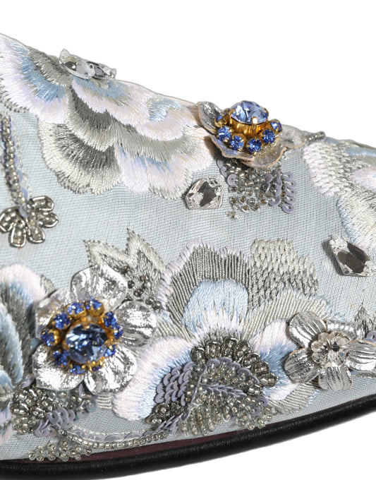 White Floral Embellished Men Loafers Shoes