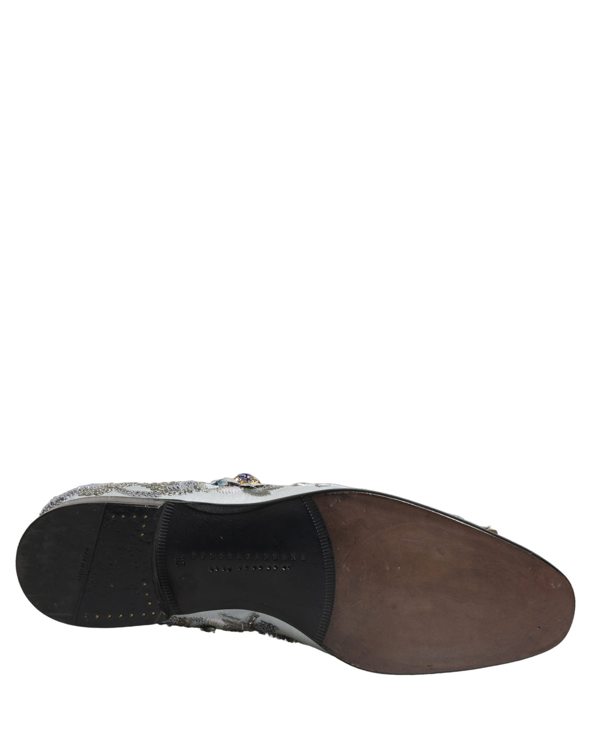 White Floral Embellished Men Loafers Shoes