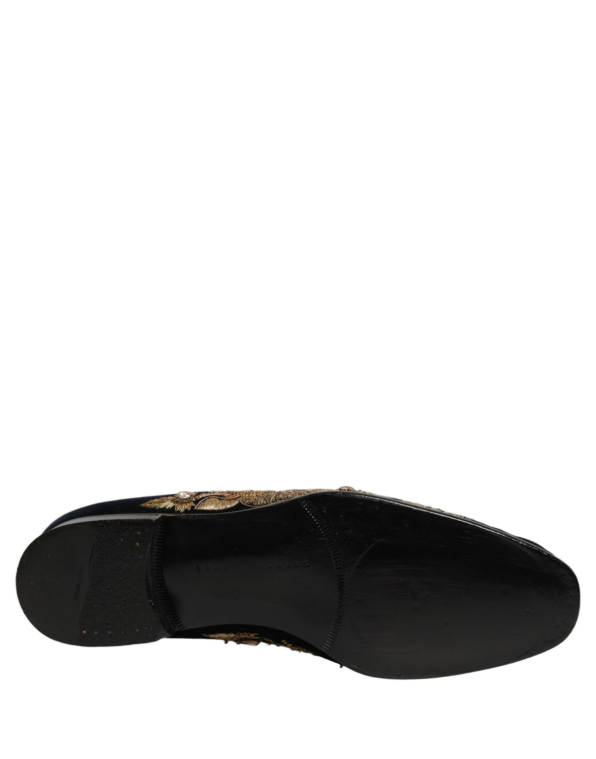 Black Gold Embroidery Dress Loafers Shoes