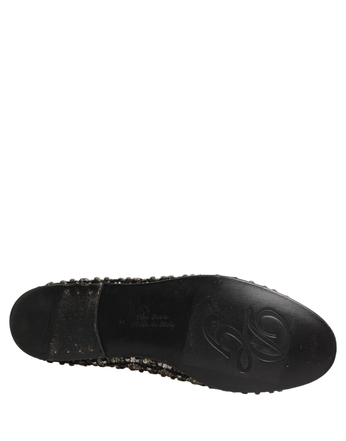 Black Crystal Embellished Dress Loafers Shoes