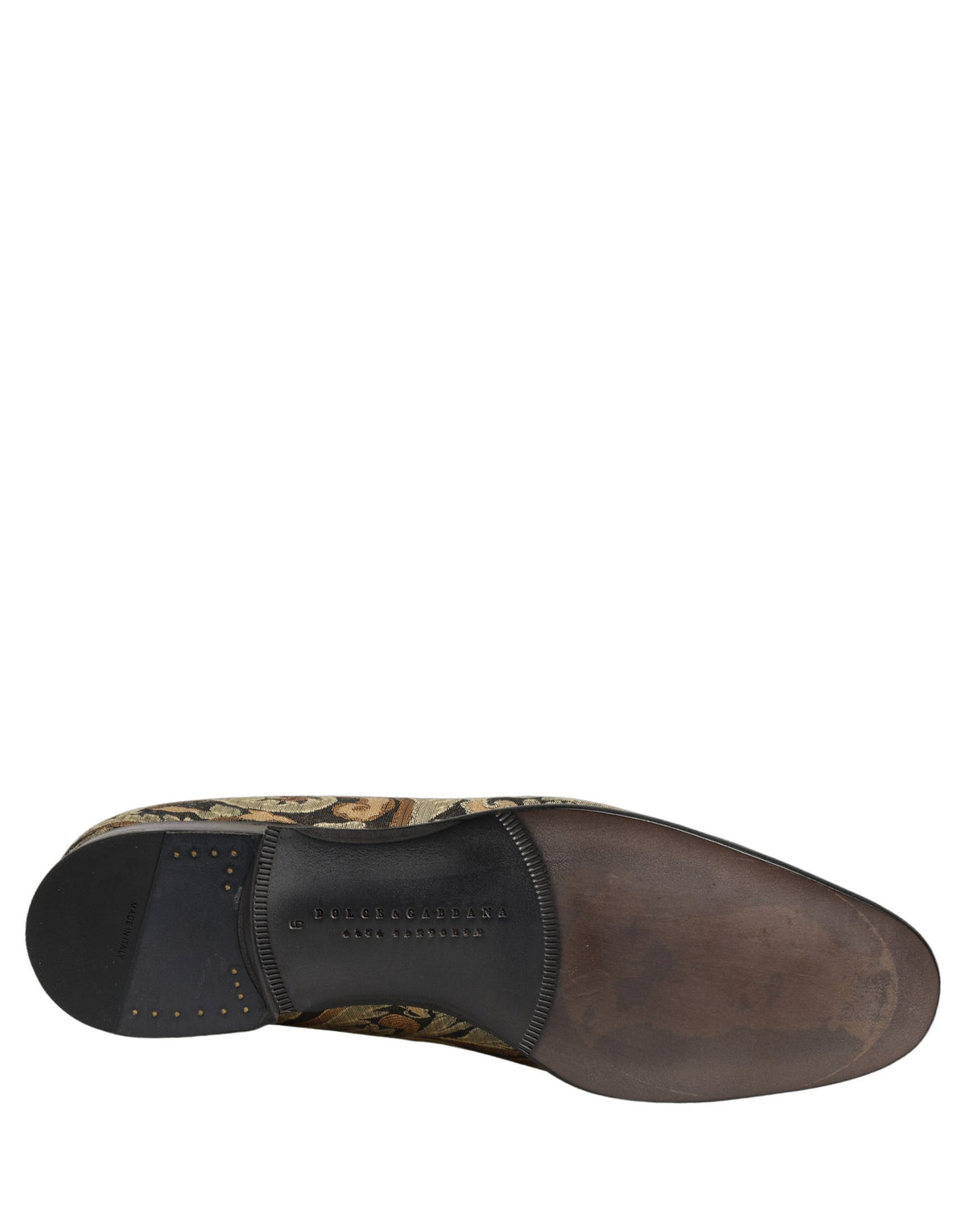 Gold Brocade Slip On Men Dress Loafers Shoes