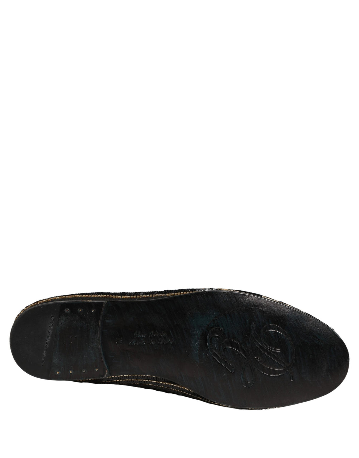 Black Gold Sequined Men Dress Loafers Shoes