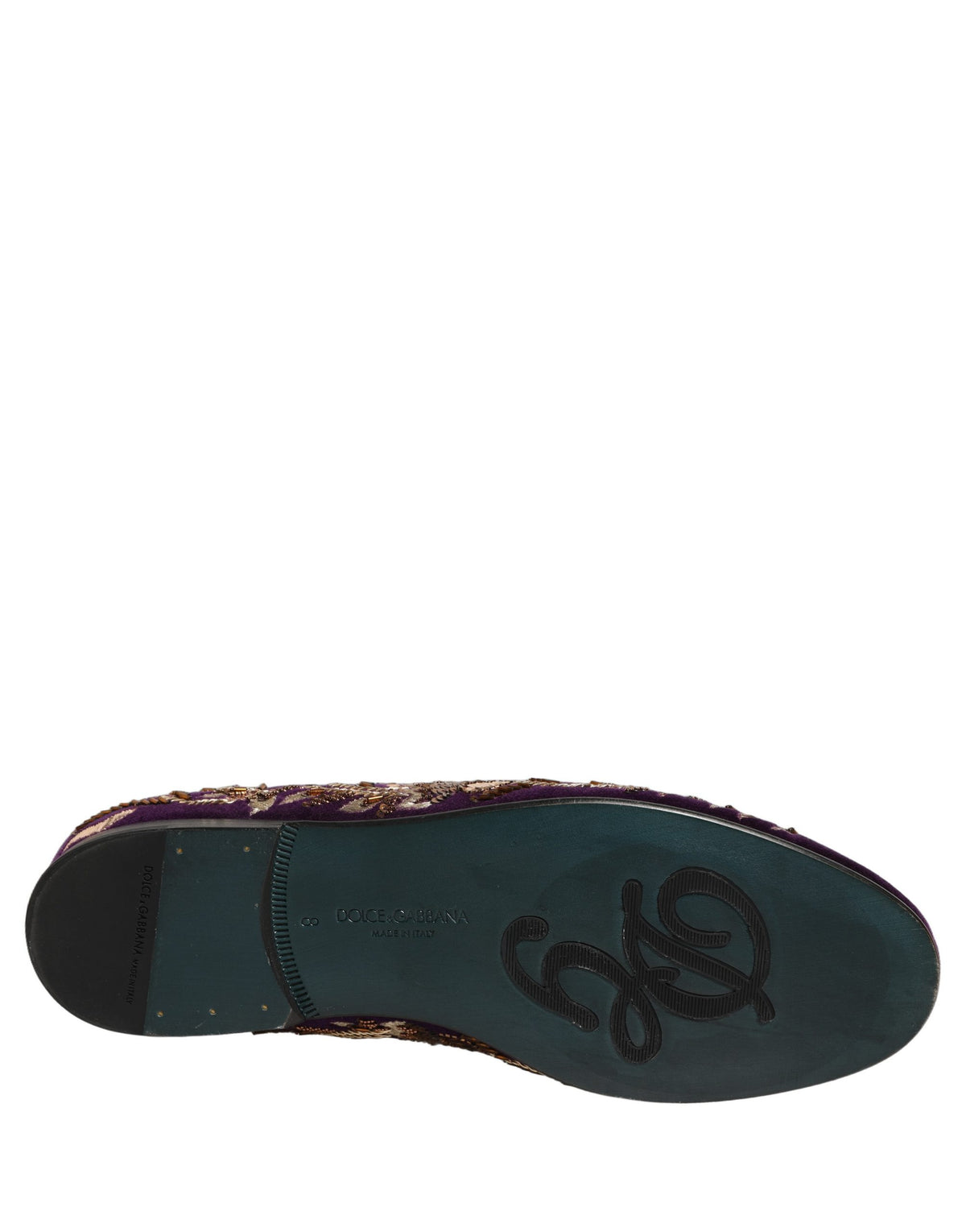 Violet Velvet Floral Embroidery Loafers Shoes