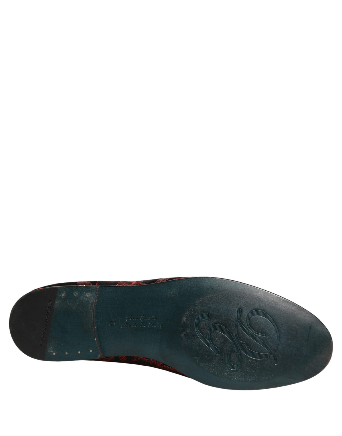 Red Floral Jacquard Slip On Loafers Shoes