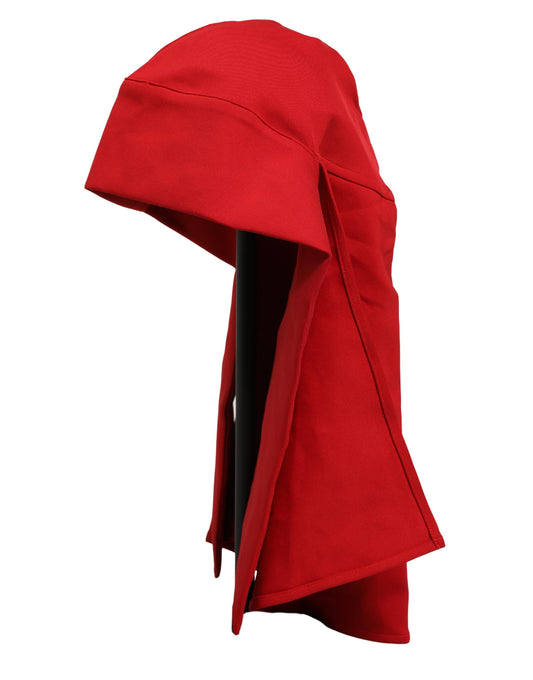 Women Red Polyester Whole Head Wrap Capello Hat