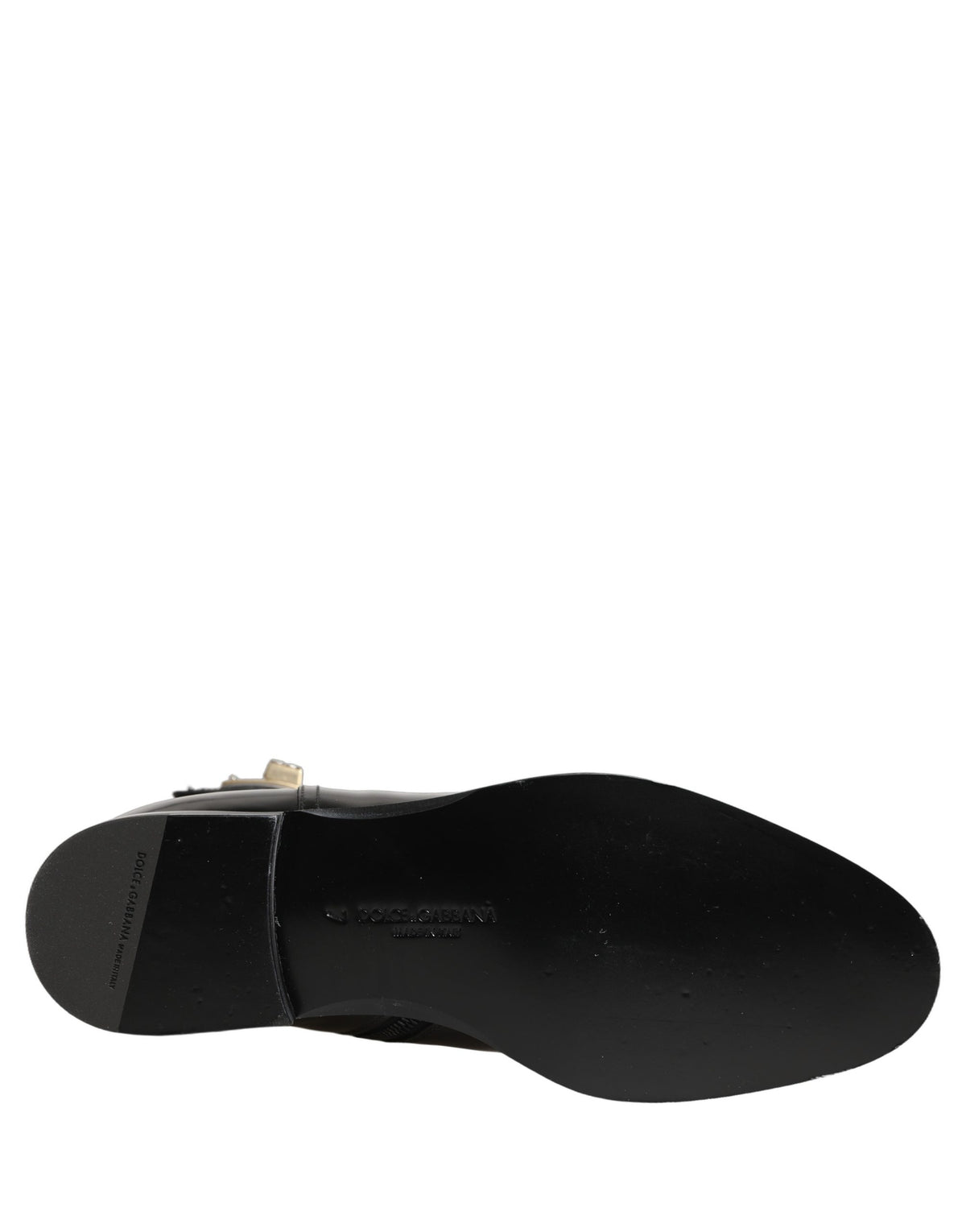 Black Leather Logo Buckle Mid Calf Boots Shoes