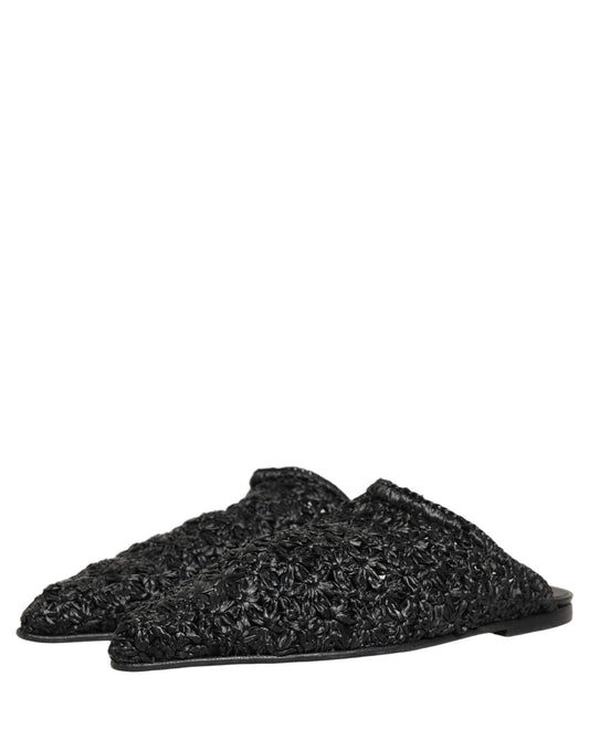 Black Mules Slides Slippers Men Flats Shoes