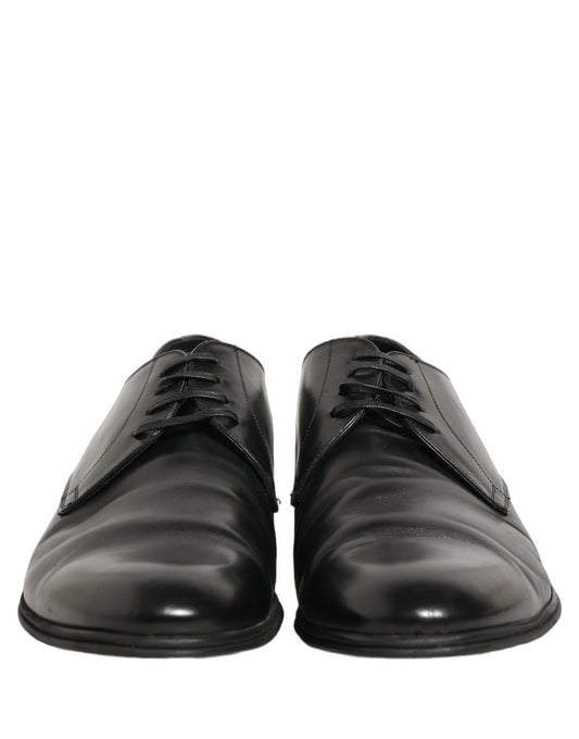 Black Leather Men Derby Dress Formal Shoes