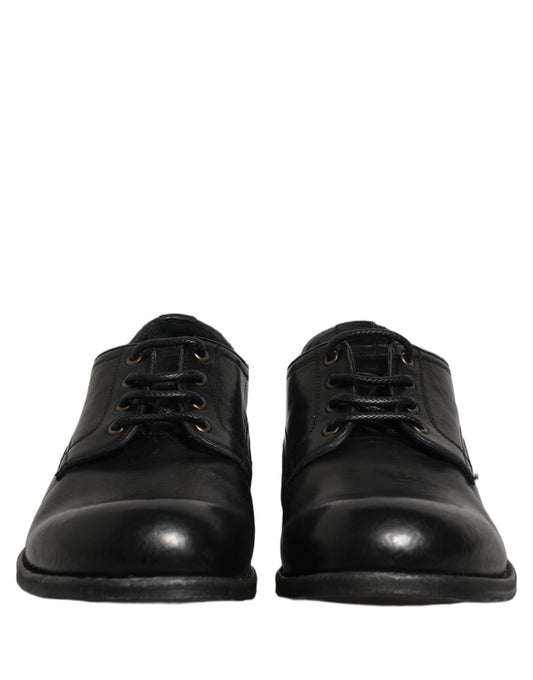 Black Leather Men Derby Dress Formal Shoes