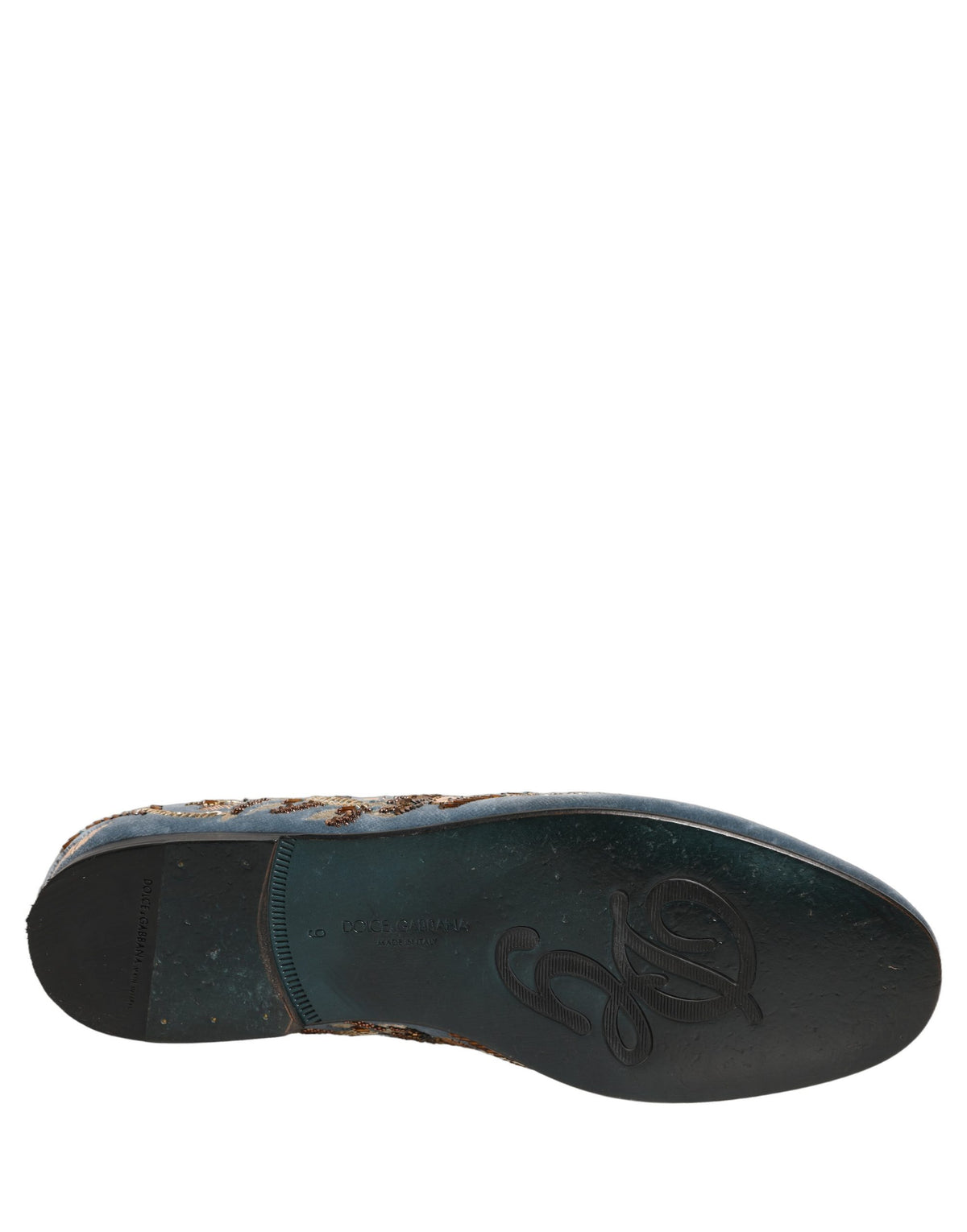 Blue Velvet Embellished Dress Loafers Shoes