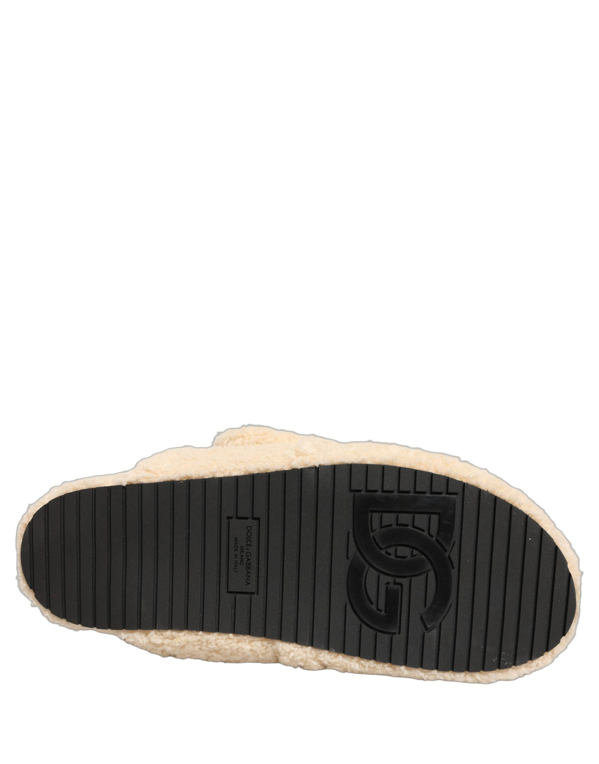 Beige Faux Fur Flats Men Slides Sandals Shoes