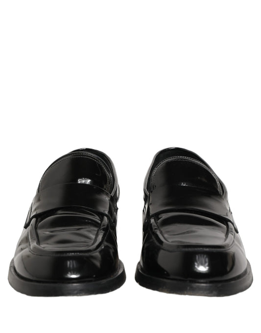 Black Leather Formal Men Dress Loafers Shoes