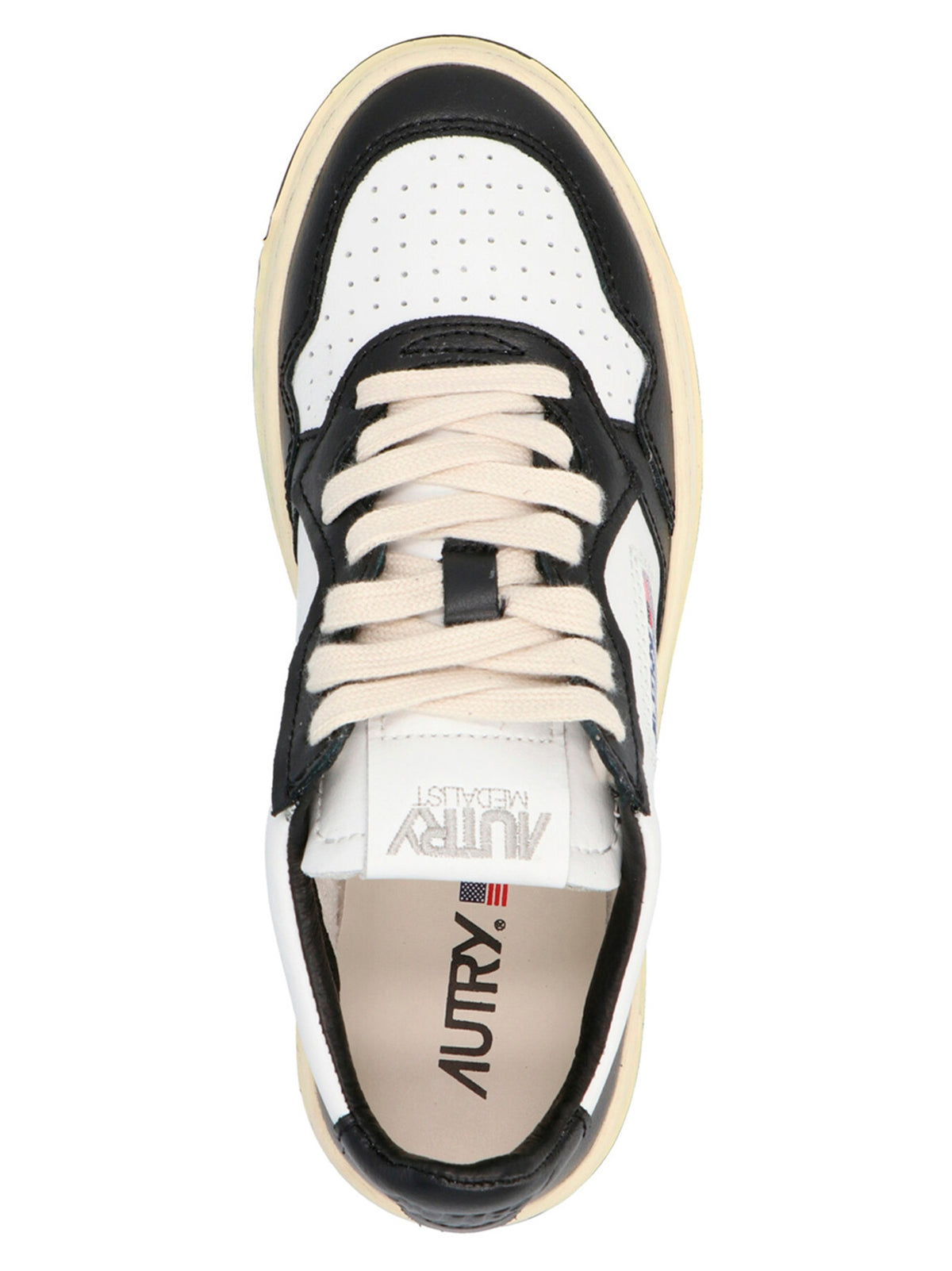 Bicolor Cowhide Low Top Sneakers