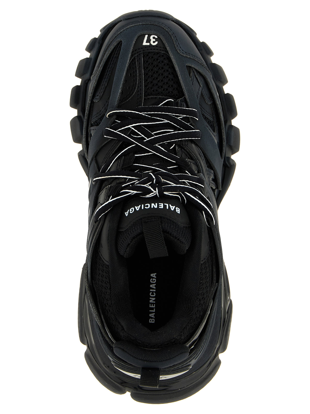 Black Polyethylene Athletic Sneakers