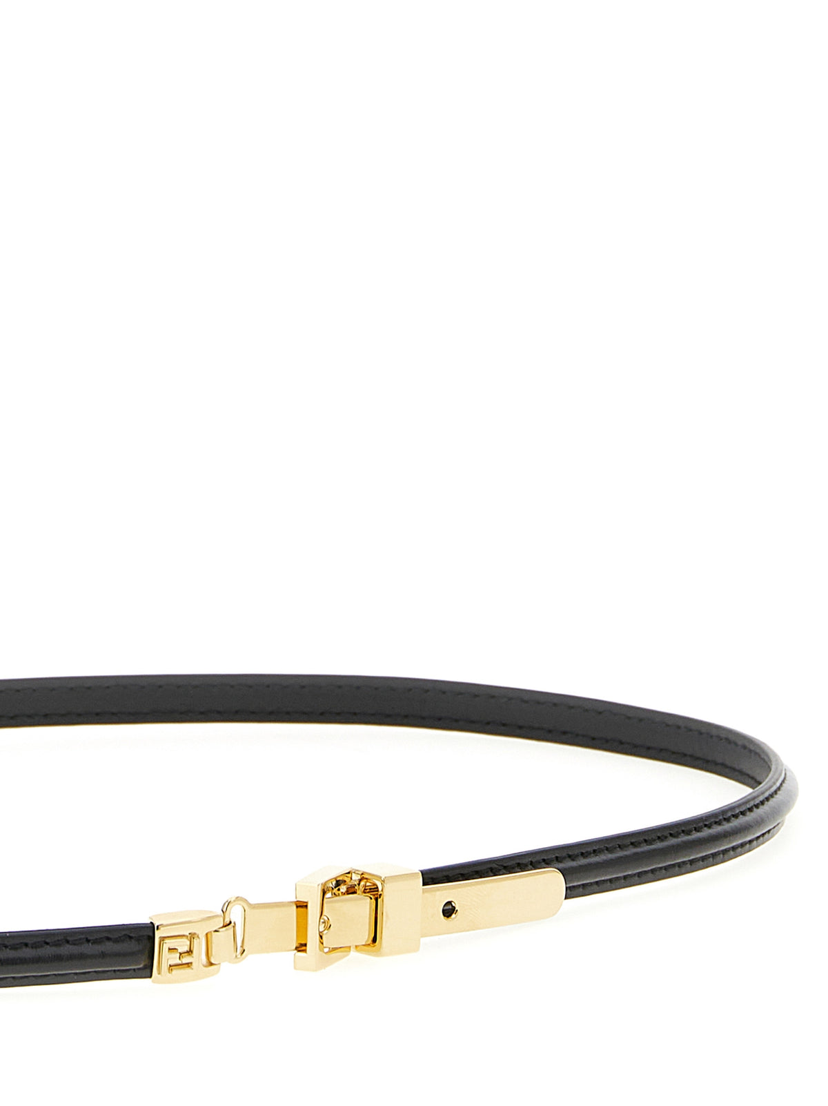 Black Calfskin Thin Belt