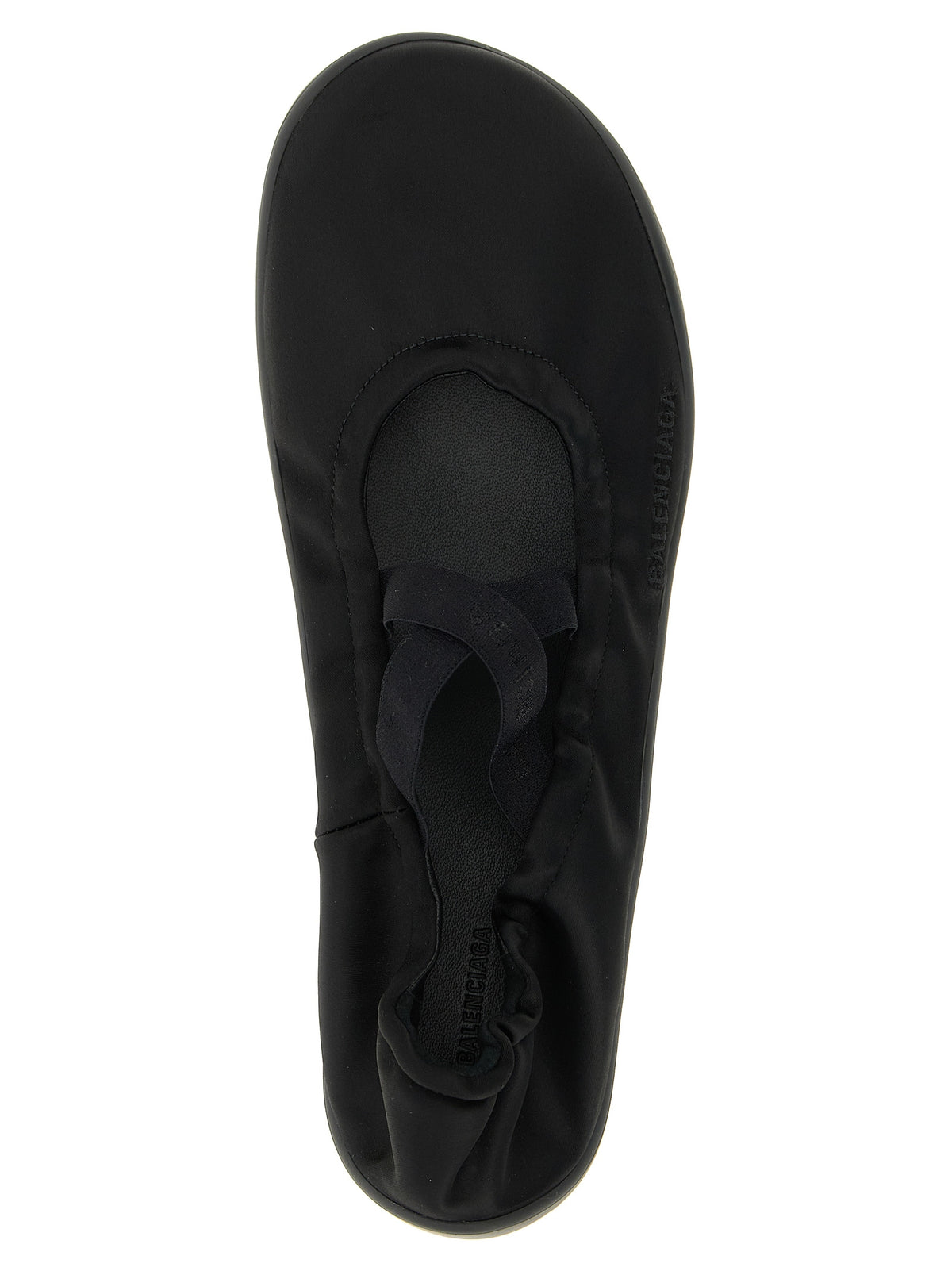 Black Polyester Ballet Flats